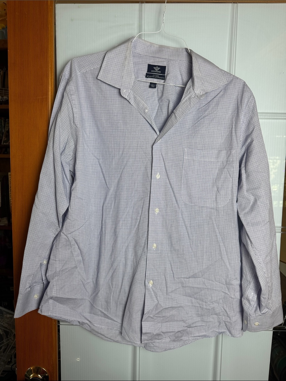 Dockers Light Blue and White Check Dress Shirt